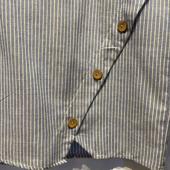 SHEIN Asymmetric Button Knot Strap Striped Cami Dress - Picture 8 of 8